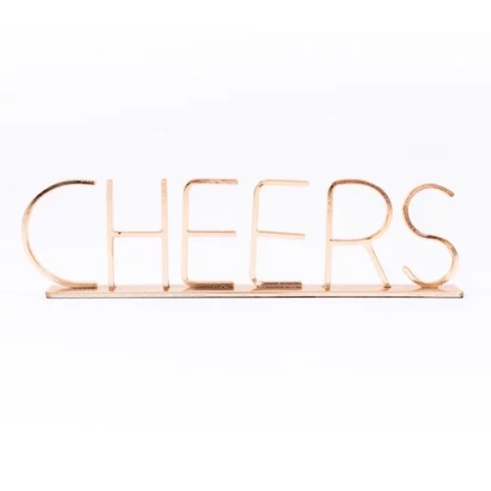 Oh Joy! Metal Cheers sign.